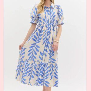 Blue and White Summer Dress